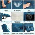 Fauteuil inclinable moderne en tissu avec siège à ressorts ensachés et repose-pieds réglable