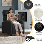 Fauteuil inclinable moderne en tissu avec siège à ressorts ensachés et repose-pieds réglable