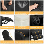 Fauteuil inclinable moderne en tissu avec siège à ressorts ensachés et repose-pieds réglable