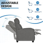 Fauteuil inclinable moderne en tissu avec siège à ressorts ensachés et repose-pieds réglable