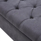 Banc de rangement capitonné avec accoudoirs, banc d'entrée avec couvercle à charnière touffeté de 128 cm