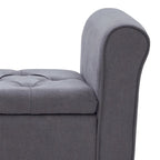 Banc de rangement capitonné avec accoudoirs, banc d'entrée avec couvercle à charnière touffeté de 128 cm
