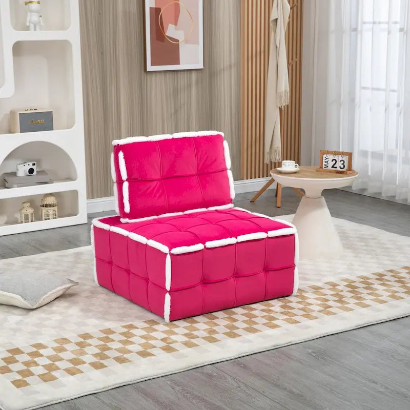 Fauteuil rembourré sans accoudoirs à assise profonde, canapé paresseux simple