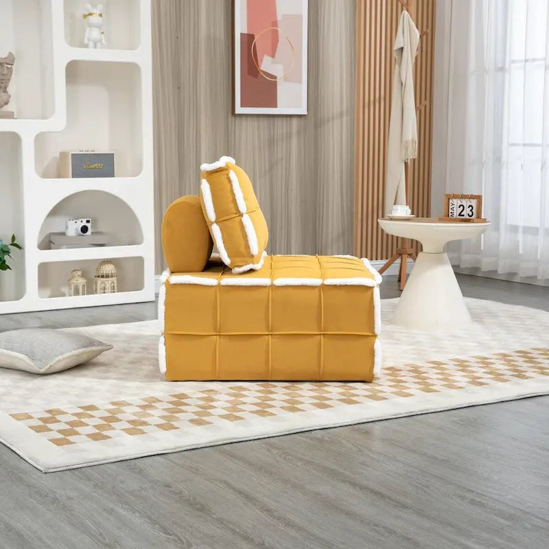 Fauteuil rembourré sans accoudoirs à assise profonde, canapé paresseux simple