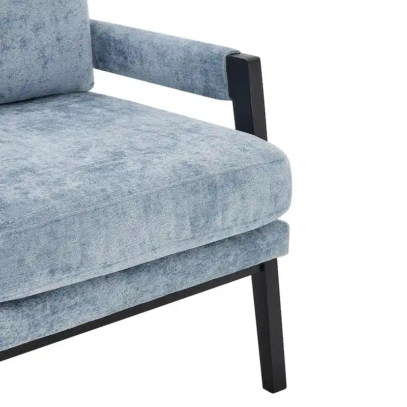 Fauteuil d'appoint rembourré en chenille, de style Mid-Century Modern, avec coussin de dossier amovible