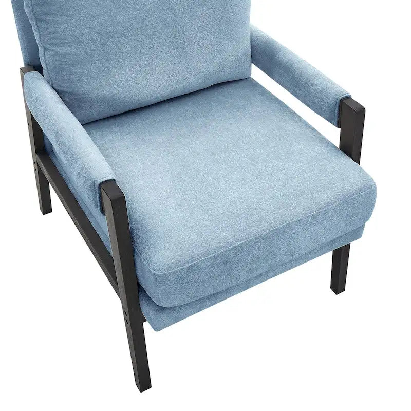 Fauteuil d'appoint rembourré en chenille, de style Mid-Century Modern, avec coussin de dossier amovible