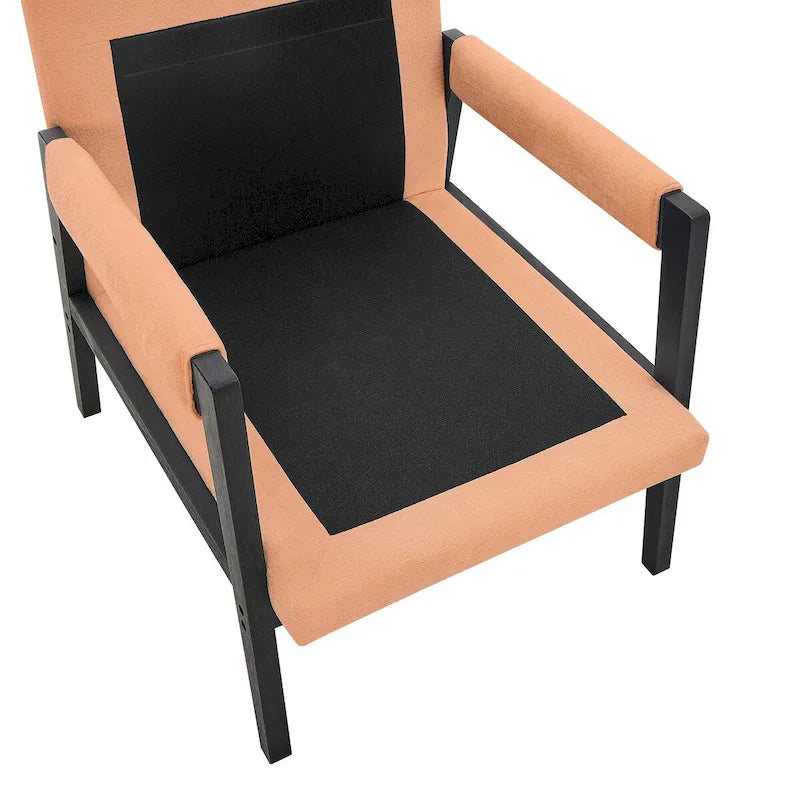 Fauteuil d'appoint rembourré en chenille, de style Mid-Century Modern, avec coussin de dossier amovible