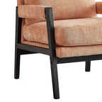 Fauteuil d'appoint rembourré en chenille, de style Mid-Century Modern, avec coussin de dossier amovible