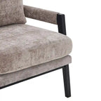 Fauteuil d'appoint rembourré en chenille, de style Mid-Century Modern, avec coussin de dossier amovible