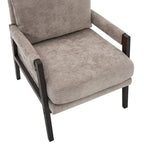 Fauteuil d'appoint rembourré en chenille, de style Mid-Century Modern, avec coussin de dossier amovible