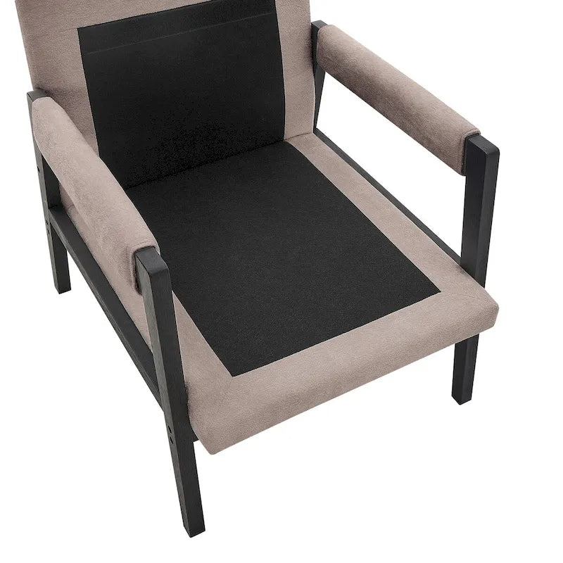 Fauteuil d'appoint rembourré en chenille, de style Mid-Century Modern, avec coussin de dossier amovible