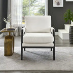 Fauteuil d'appoint rembourré en chenille, de style Mid-Century Modern, avec coussin de dossier amovible