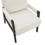 Fauteuil d'appoint rembourré en chenille, de style Mid-Century Modern, avec coussin de dossier amovible