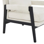 Fauteuil d'appoint rembourré en chenille, de style Mid-Century Modern, avec coussin de dossier amovible