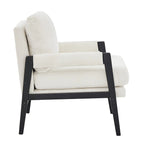 Fauteuil d'appoint rembourré en chenille, de style Mid-Century Modern, avec coussin de dossier amovible