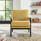 Fauteuil d'appoint rembourré en chenille, de style Mid-Century Modern, avec coussin de dossier amovible