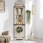 Farmhouse Tall Corner Cabinet, Storage Cabinet, Home Space Saver